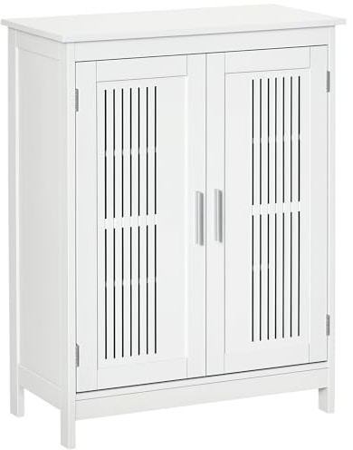 kleankin Narrow Bathroom Cabinet, Slim Bathroom Storage Unit with Adjustable Shelves, Freestanding Storage Cupboard 60 x 30 x 80 cm, White