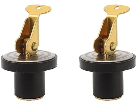 SENRISE Abflussstopfen aus Messing, 1,6 cm (5/8 Zoll), Kompressions-Ablaufstopfen, für Boot, Marine, Waschbecken, Balken, Köderwells, 2 Stück