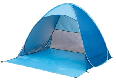Toddmomy Automatisches Strandzelt Pop-up Sonnenschutz Campingzelt Reisezelt Faltzelt Aufstellzelt Mit Erdspieß Für Outdoor Blau