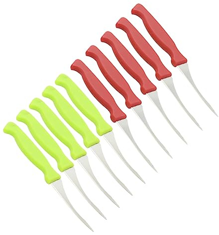 Mikinona 10pièces Éplucheur De Crevettes Acier Inoxydable Nettoyeur De Ligne De Crevettes Outil De Cuisine Compact avec Manche Plastique Lot