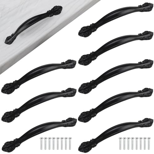 Yuqilin 8 Pièces Poignee de Meuble Cuisine Poignet de Porte Cuisine Poignée Meuble Espacement Trous 64 mm Poignée Tiroir Conception Arquée pour Portes D'armoires Salons Chambres Bureaux