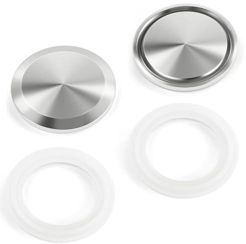 ERGAOBOY 2 pezzi di tappi terminali sanitari adatti a flange con ghiera Tri-Clamp in acciaio inossidabile 304, morsetto di raccordo per tubi con diametro esterno di 4 (102 mm di diametro esterno)