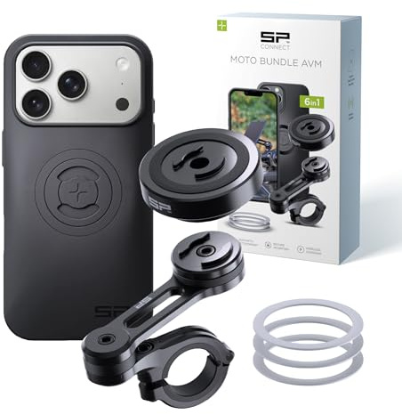 SP CONNECT Moto Bundle mit Anti Vibration Module | SPC+ | kompatibel mit iPhone 17 Pro | Handyhalter für Motorrad Bike Moped Roller | Gadget Halterung für Navi
