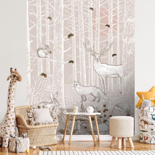 DADA ART Papier peint pré-encollé pour enfants Forêt enchantée