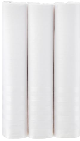 MANDITTIONS Box of 3 White Handkerchiefs for Men Plain Soft Cotton Large Size 45cm x 45 cm