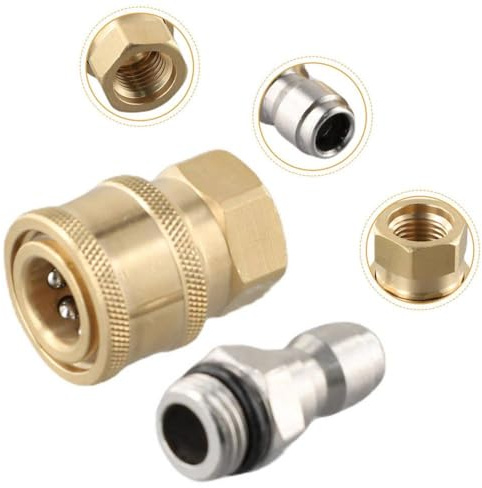 Versión rápida 1/4 Mascoso M22/14 Conector de reemplazo de Enchufe Hembra Piezas de Repuesto de brasa Lavado de jardín Accesorios compatibles con Accesorios de Manguera estándar