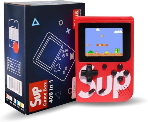 Generico Console di Gioco Portatile Retrò, Display LCD 3 Pollici, 3 Colori (Rosso, Nero, Blu), Controller Integrato, Mini Console Tascabile per Videogiochi Classici