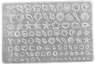 Nail Art Gabarit Outil en forme de perles/coquillage/nœud pour une décoration facile des ongles détaillés Facile à utiliser Moule à estamper Unguis