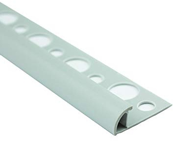 10x PVC Viertelkreis Fliesenschiene Abschlussprofil Manhatten 8 mm 2,7 m | für dekorative Abschlüsse an Fliesenkanten mit runder Sichtkante, PVC, für 8 mm Fliesenhöhe, 2,7 m, Manhatten