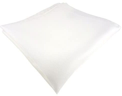 TigerTie Einstecktuch weiss einfarbig Uni - Größe Gr. 33 x 33 cm - Made in Italien
