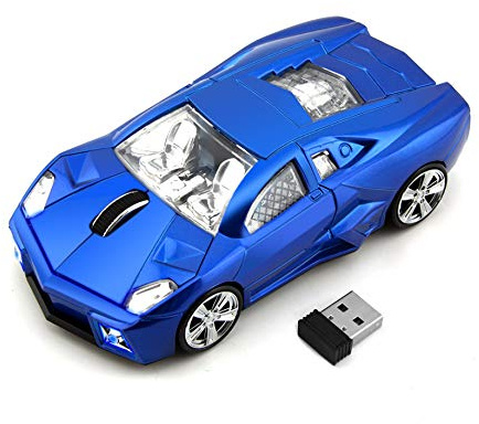 KLEIN Design CM0022 Souris Optique sans Fil modèle Voiture de Sport Couleur Bleu