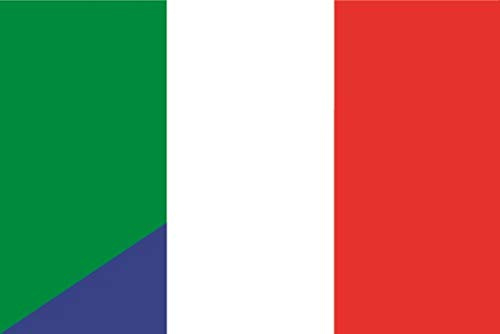 U24 Drapeau de l'Italie et de la France - Qualité supérieure - 20 x 30 cm