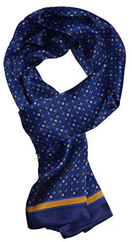UK_Stone Halstuch Herren 100% Seide Schal Vintage Pattern Seidenschal Herrenschal,