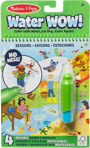 Melissa & Doug Water Wow - Jahreszeiten | Aktivitätenblöcke | Wasser Spielen für Kinder | 3+ | Geschenk für Jungen oder Mädchen