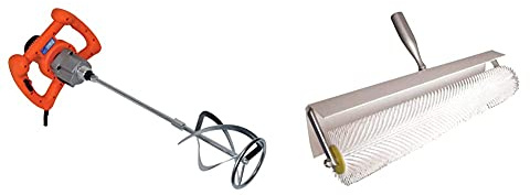 Vitrex MIX1400L 110V Power Mixer 1400W, Multi-Colour & Spiked Roller 500mm