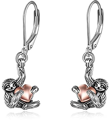 YAFEINI Sengångare gåvor örhängen sterlingsilver leverback sengångare hjärta dinglande örhängen sengångare smycken för kvinnor flickor julklappar