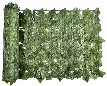 Blindaje para Hiedra Artificial - 1 Rollo Valla Extensible con Hojas Hiedra Falsas - Siempe para Privacy Protegido contra la disolución UV, vallación