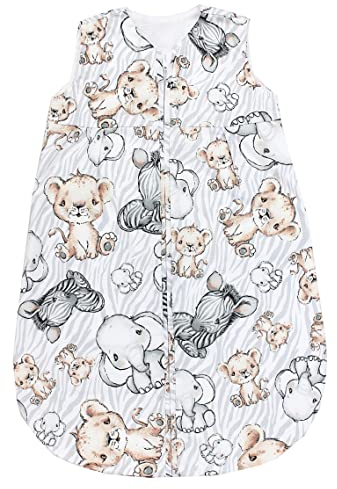 TupTam Baby Sommer Schlafsack 0.5 TOG aus OEKO-TEX zertifizierten Materialien, Farbe: Safari, Größe: 62-74