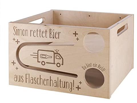 Herz & Heim® Männer-Geschenk Bierrutsche mit persönlicher Gravur Bier-Nothelfer