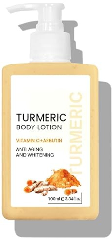 LINEDSON 100 ml Anti-Aging Kurkuma Körpercreme Long - Lang Feuchtigkeitscreme und Glatt Hautcreme mit Kurkuma für den Körper, Feuchtigkeitsspendende Körpercreme für trockene Haut