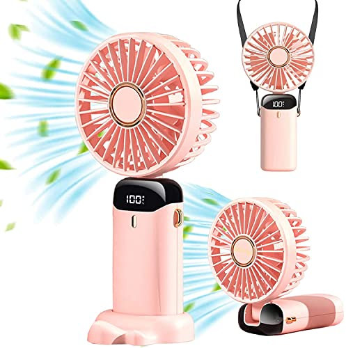 SHENKETU Handventilator Tragbarer Akku USB Ventilator/Tragbarer Mini Lüfter Elektrischer Aufladbarem Batterie Faltbar Kompatibel mit Laptop Multi Port Steckdose für Reisen Zuhause