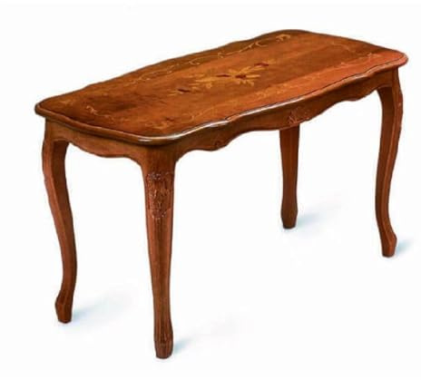 Vicentini arreda TAVOLINO DA FUMO E SALOTTO IN LEGNO ARTE POVERA GAMBE PROVENZALI INTARSIATO NOCE SCURO MOD PARIGI