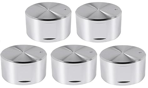 ISTOVO 5 Metallknöpfe für Gas Knopy Herd 8mm Drehknopf für Brennersteuerung Knopik Elegantes Gasherd Ersatzteile Zubehör