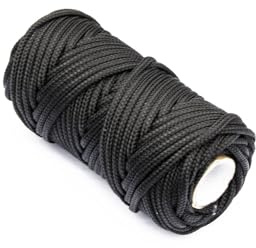 Corda di Ricambio per Veneziane - Treccia Resistente per Tende a Lamelle - Accessorio di Sostituzione per Veneziane, Disponibile in Diverse Misure, Diametri E Colori (Ø 3 mm,20, mt Nero)