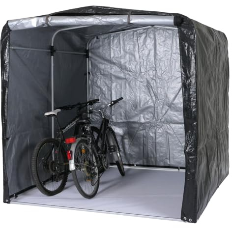 Mendler Fahrradgarage HWC-N61 201x201x201cm Alu - anthrazit | Foliengarage, Aufbewahrungsgarage, Garagenzelt, UV-Schutz, wasserfest