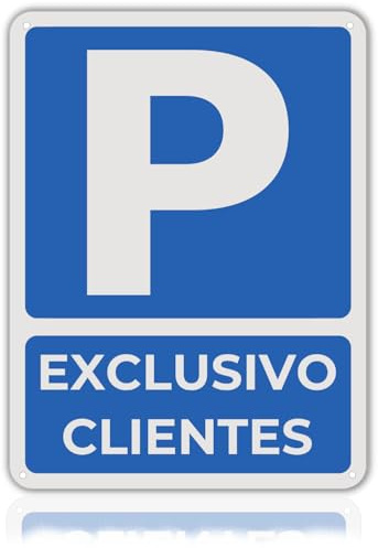 LEIASA | Señal Parking - 21x28 cm - Aluminio - Zona Estacionamiento Privado | Cartel Aparcamiento Reservado, Placa Prohibido Aparcar, Rótulo Vado Garaje, Letrero Plaza Vehículos, Aviso Reflectante Coches