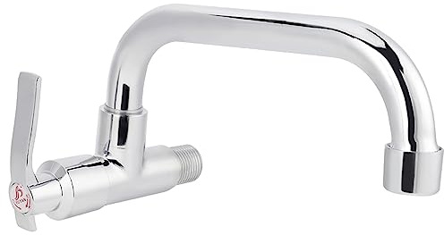 VIFERR Grifo de Agua, Fría Individual G1/2 Pulgadas Grifo de Agua del Fregadero Montado en la Pared Grifo del Fregadero de la Cocina Giratorio para la Cocina del Hogar (LQ-3093 20cm)