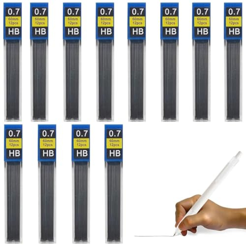 XPEX Bleistiftmine 0,7 mm, Bleistiftmine für sanftes und klares Schreiben, 12er-Box