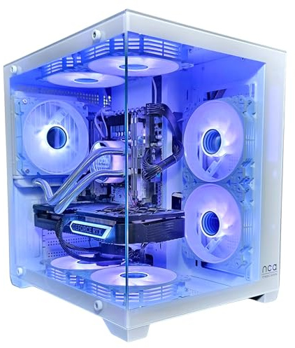 Gaming PC White | GeForce RTX 3050 | Intel 10 Core | RGB Lüfter mit Fernbedienung | Wasserkühlung | SSD | Windows 11 | WLAN (32GB RAM 500GB SSD)