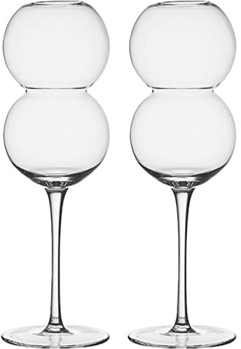 MAGICLULU 2pièces Verres à Vin Transparents Coupe à Liqueur Sur Pied Verres à Cocktail Pour Boissons Variées Design Simple Et Élégant