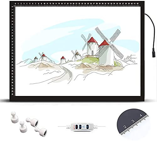 LED Light Pad Drawing Tablet for Artists and Designers USB Powered Light Box for Sketching Animation and Tattoo Design A2 Size for Children and Professionals Black Color.