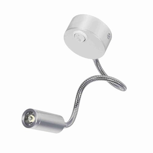 Tnfeeon LED-Wandleseleuchte, 360-Grad-Flexibler Arm, Wandleuchte, Nachttisch-Leseleuchte mit für Schlafzimmer, 3 W, AC85 (3500K warmes Weiß)