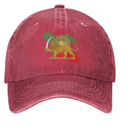 DLERFLOVR Iran Persien Karte & Flagge Baseballmütze Vintage Personalisierter Patriot Basecap Kappe 100% Baumwoll Kappe, Verstellbar Atmungsaktiv Baseballcap Draußen Sportlicher Kappen Hüte