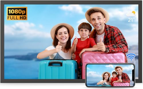 21.5 Digital Picture Frame Large WiFi Photo Frame - 32GB Digital Photo Frame FHD 1080P, Sync Phone, Mirror its Screen on Smart Frame, Share Photo Video via App Email, Gift for Grandparents Friends