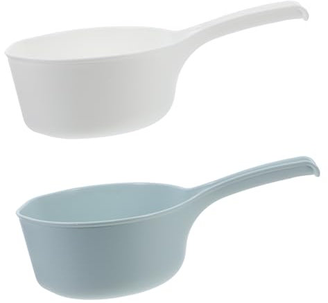 Holibanna 2pezzi Mestolo Per Di Plastica Da Cucina Impugnatura Ergonomica Resistente Deformazione Per Bagno Doccia e Irrigazione Del Giardino e Versatile