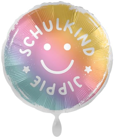 Folienballon * SCHULKIND - JIPPIE * als Deko und Geschenk zum Schulanfang und Einschulung | Größe: 43cm | Partydeko Luftballon Ballon Kinder Schule Schulstart ABC