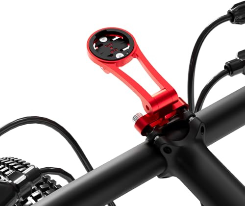 Adjustable 32mm Bike Stem Computer Mount for Garmin Edge Explore, Aluminum Alloy Bike GPS Out Front Mounts, Flashlight and Action Camera Install, Compatible with Bryton, Wahoo, and CATEYE Red