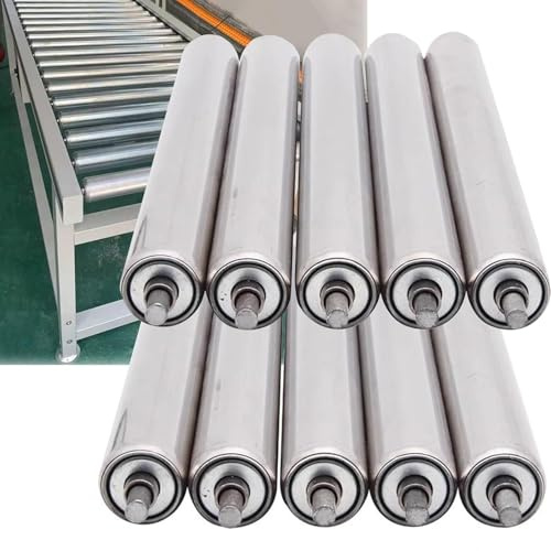 Paquete de 10 fundas de rodillo de acero de repuesto para cintas transportadoras comerciales, 38 mm de diámetro, 305 mm de longitud, ideal para uso en almacén y fábrica