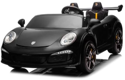 Kinderfahrzeug - Elektro Auto Porsche 911 RUF - Lizenziert - 24V Akku, 4 Motoren, 2,4Ghz Fernsteuerung, MP3+Ledersitz+Eva-Schwarz