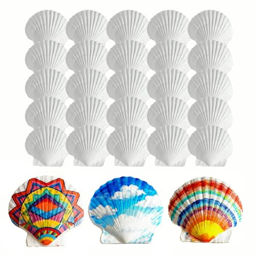 ZHYTUAL 25pcs White Fan Coquilles 6-7cm Clamshell Shell Crafts Coquillage d'allaitement pour DIY Coquillage Decoration Aquarium Décoration D’Aquarium Décoration De Mariage