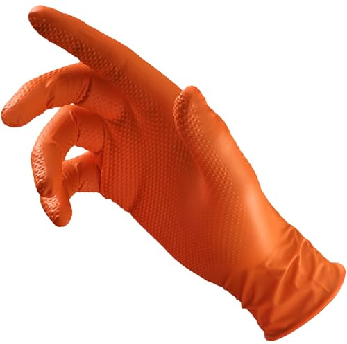 Generico Guanti In Nitrile Garage Monkey 50 PZ. Finitura esterna Diamond, con zigrinatura a diamante | Tg. L