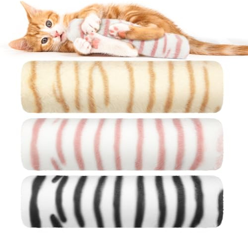 OSDUE Kattmynta leksaker, 3 delar kattmynta kattmyntleksaker, mjuka och hållbara tuggleksaker för husdjur för katter att tugga och spela ränder