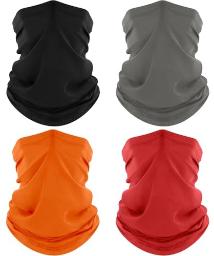 ROXUN 4 Pcs Cache-Cou, Tour de Cou Respirant Anti-UV Séchage Multifonction | filtre UV vent poussière, UPF50 anti-UV, taille unique, 95% Polyester 5% Élasthanne