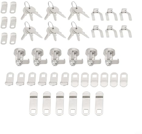 Honseadek Kit di ricambio per serratura cassetta postale per L-1172C compatibile con armadi e scatole di giornali, cilindro in lega di zinco argento con chiavi non intercambiabili, per facile (6 set)