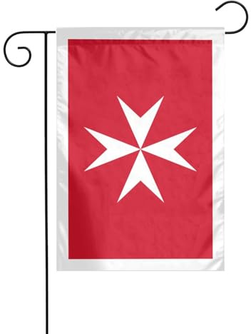 Décoration De Drapeau Pavillon Civil De Malte Durable Drapeau De La Fierté Suspendre Bannière Pour Bureaux Maison Pelouse 12X18 Inch