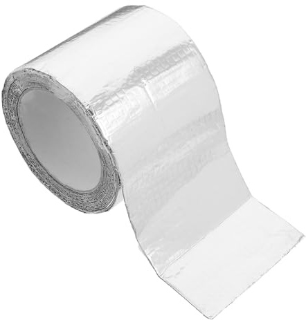 Beaupretty Cinta Adhesiva de Aluminio Autoadhesiva Plateada Resistente al Agua para Reparación de Techos y Ventanas Función Aislante y Aplicación Versátil